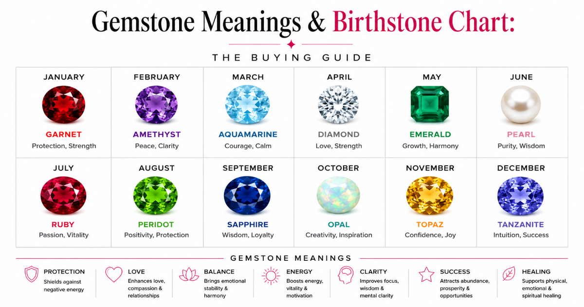 Gemstone Meanings & Birthstone Chart: The Complete Buying Guide (2026)