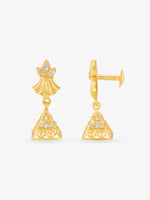 Side view of SIJA 925 Silver Gold Queen Pyramid Jhumka highlighting handcrafted silver dome and gold plated detailing