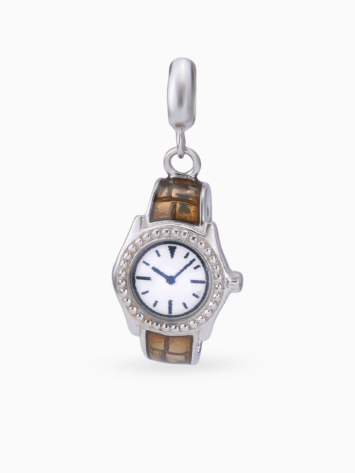 Close up SIJA 925 silver jewellery alive green watch charm handcrafted premium design versatile accessory for everyday wear and special occasions