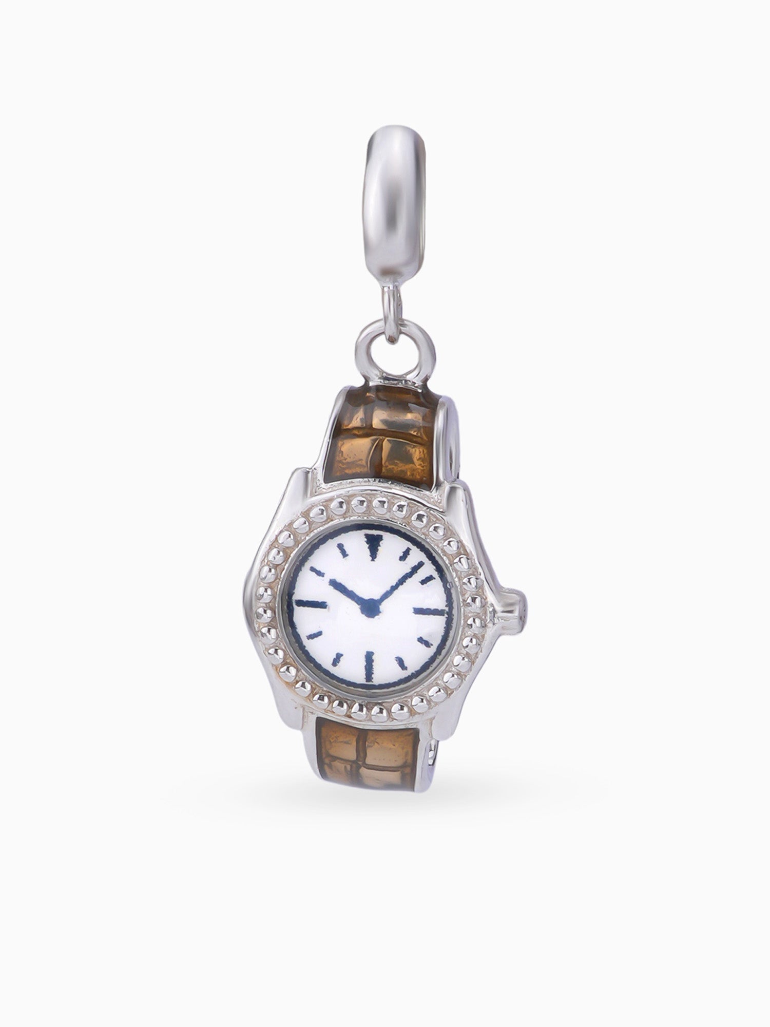 Close up SIJA 925 silver jewellery alive green watch charm handcrafted premium design versatile accessory for everyday wear and special occasions