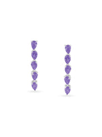 Amethyst Drop Crown Earrings showing sparkling purple stone crown design