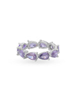 Inner band detail of SIJA 925 Silver Amethyst Drop Crown Ring showcasing smooth finish and premium sterling silver quality