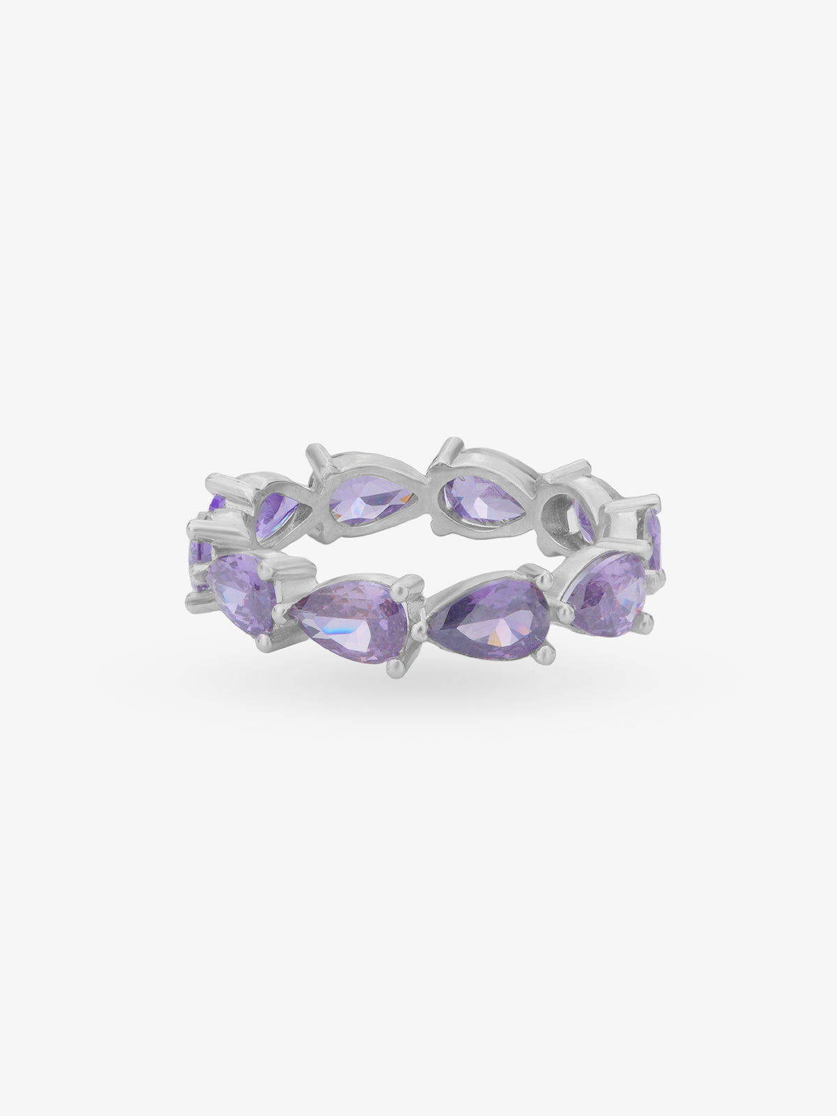 SIJA 925 Silver Amethyst Drop Crown Ring sterling silver jewellery elegant hero shot