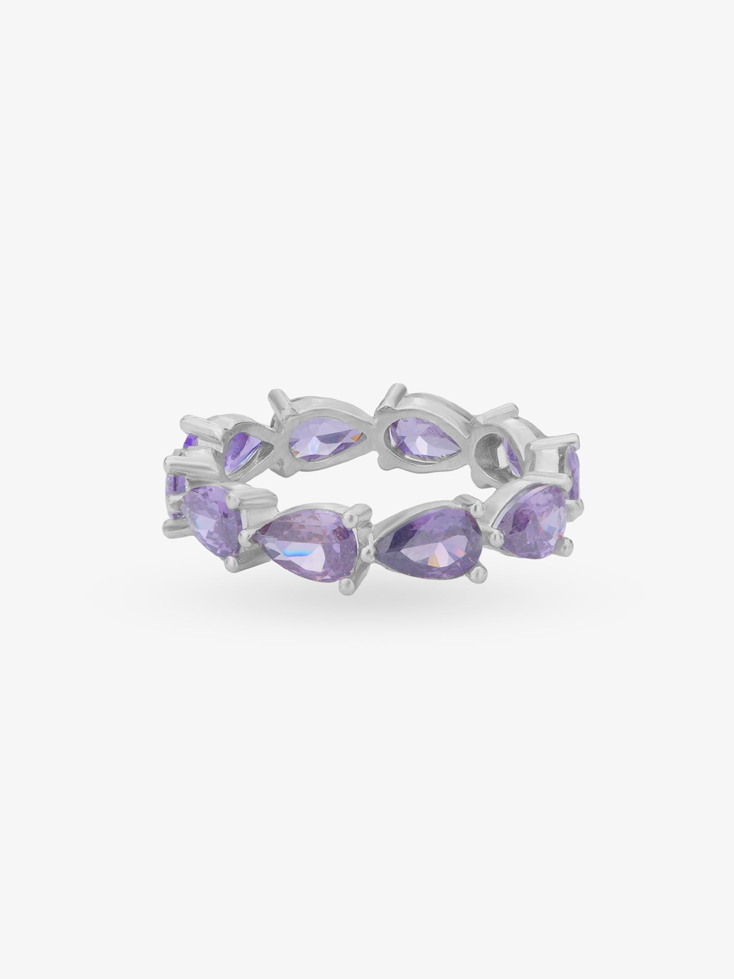 SIJA 925 Silver Amethyst Drop Crown Ring sterling silver jewellery elegant hero shot