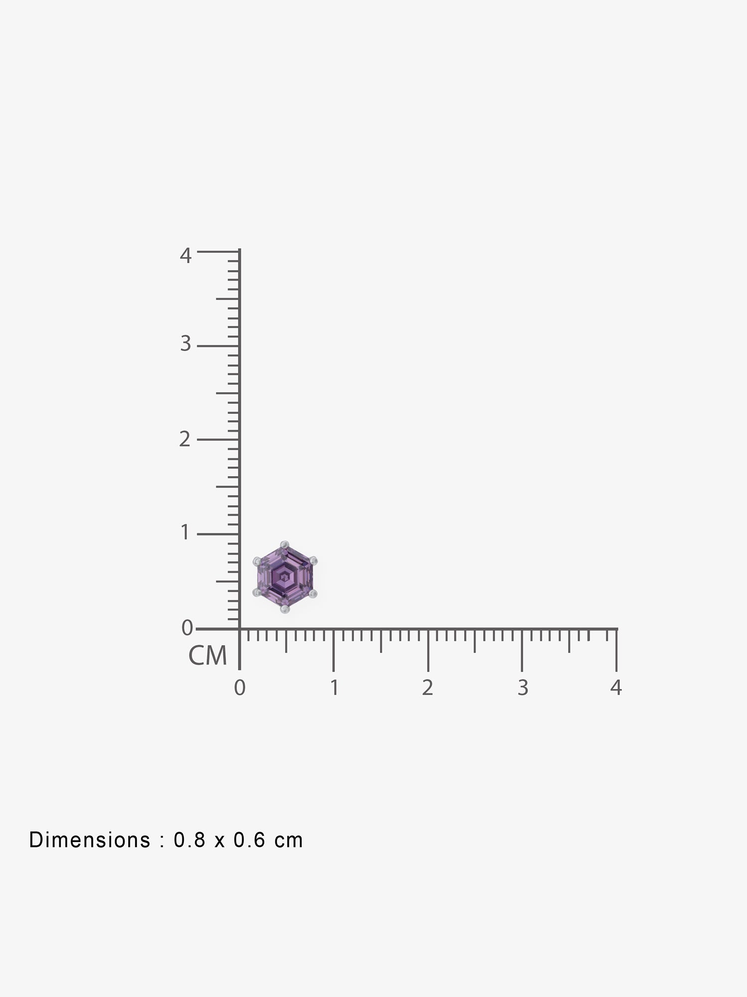 Reverse view of SIJA Amethyst Hexa Stud showing BIS 925 hallmark certified sterling silver jewellery made in India