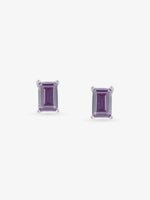 SIJA 925 Silver Amethyst Stud elegant sterling silver womens jewellery accessory front view