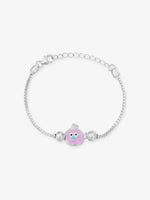 SIJA 925 Silver Angry Bird Chain Bracelet for kids sterling silver jewellery playful front view accessory