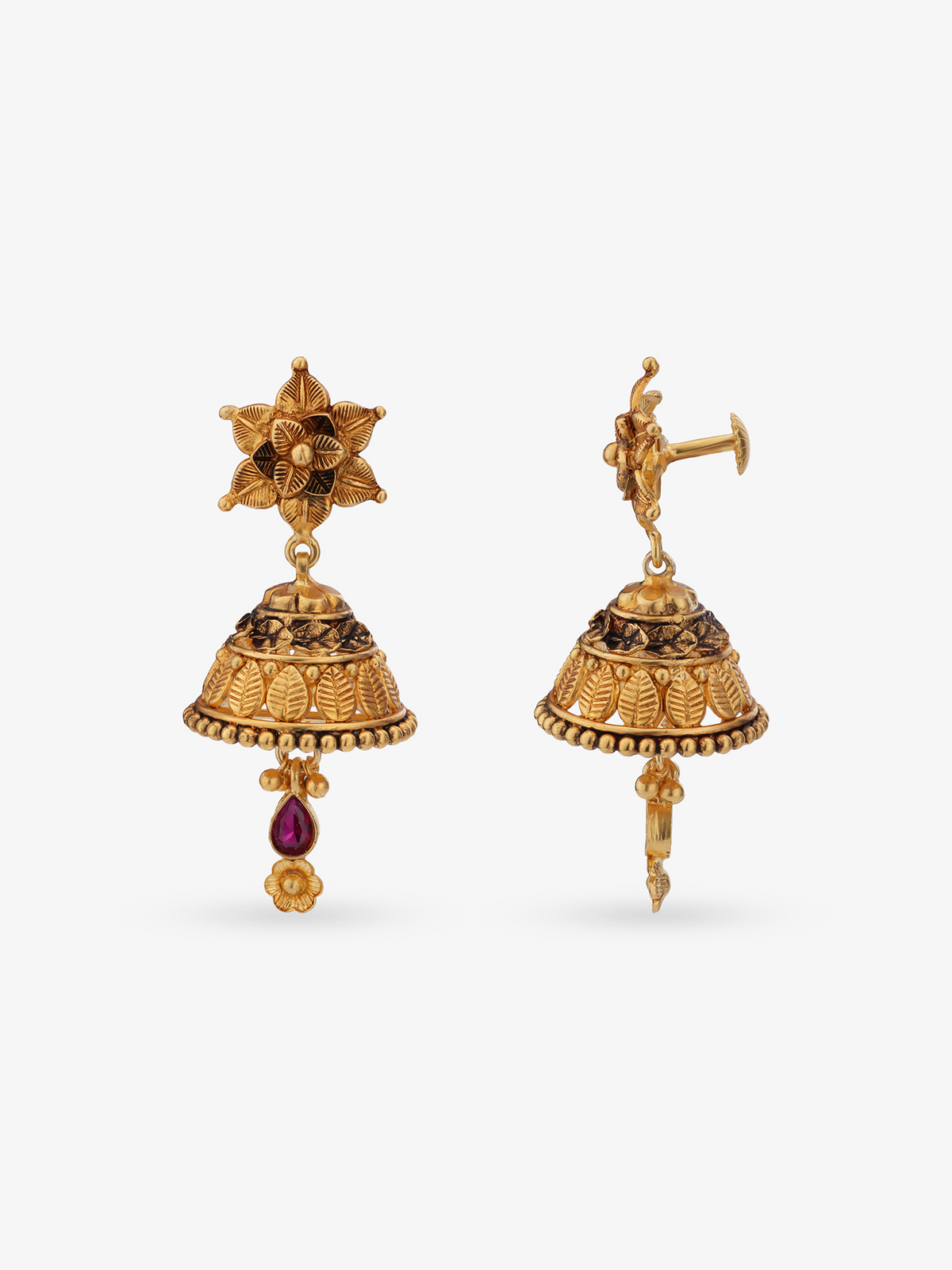 Side profile of SIJA 925 silver Antique Gold Plated Beads Haram showing polished edges and durable sterling silver construction