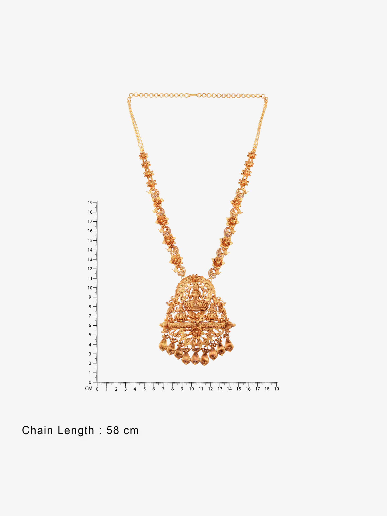 Reverse of SIJA Antique Gold Plated Haram showing BIS 925 hallmark stamp certified sterling silver jewellery made in India