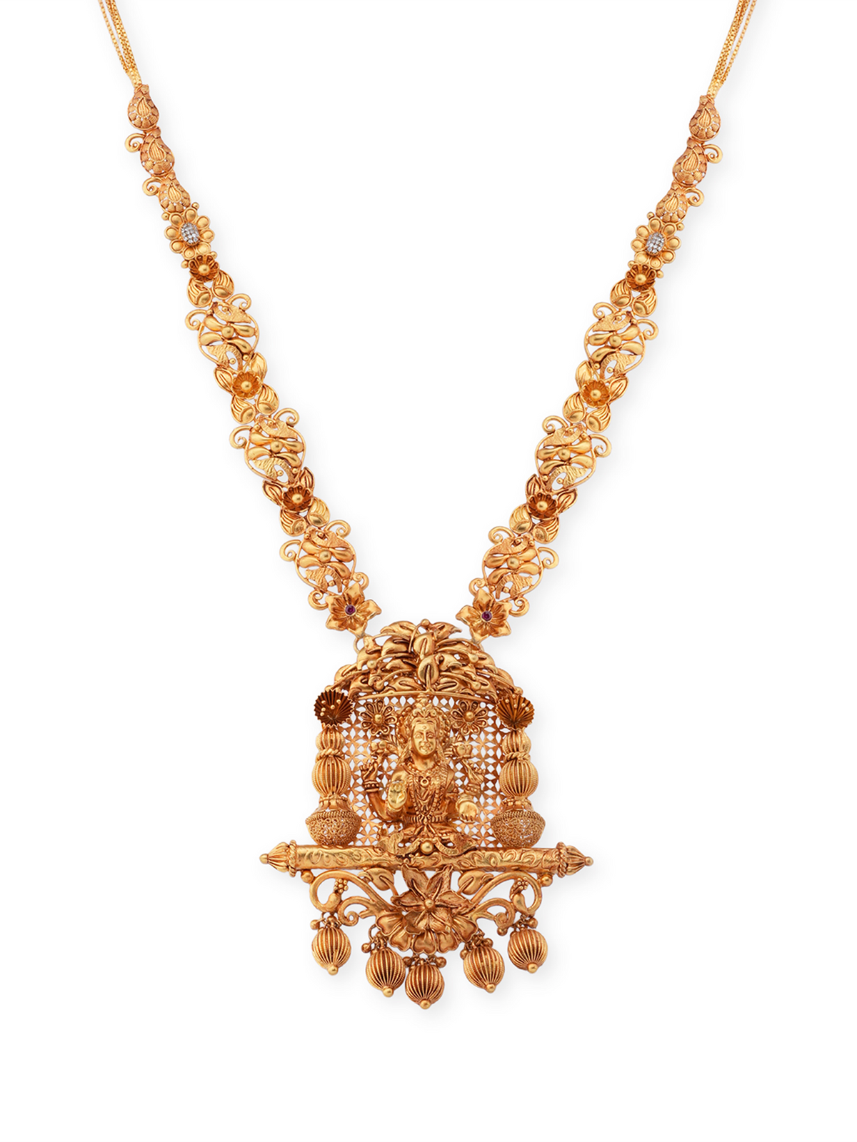 Detailed view of SIJA 925 silver Antique Gold Plated Haram highlighting intricate gold plated finish and ornamental craftsmanship