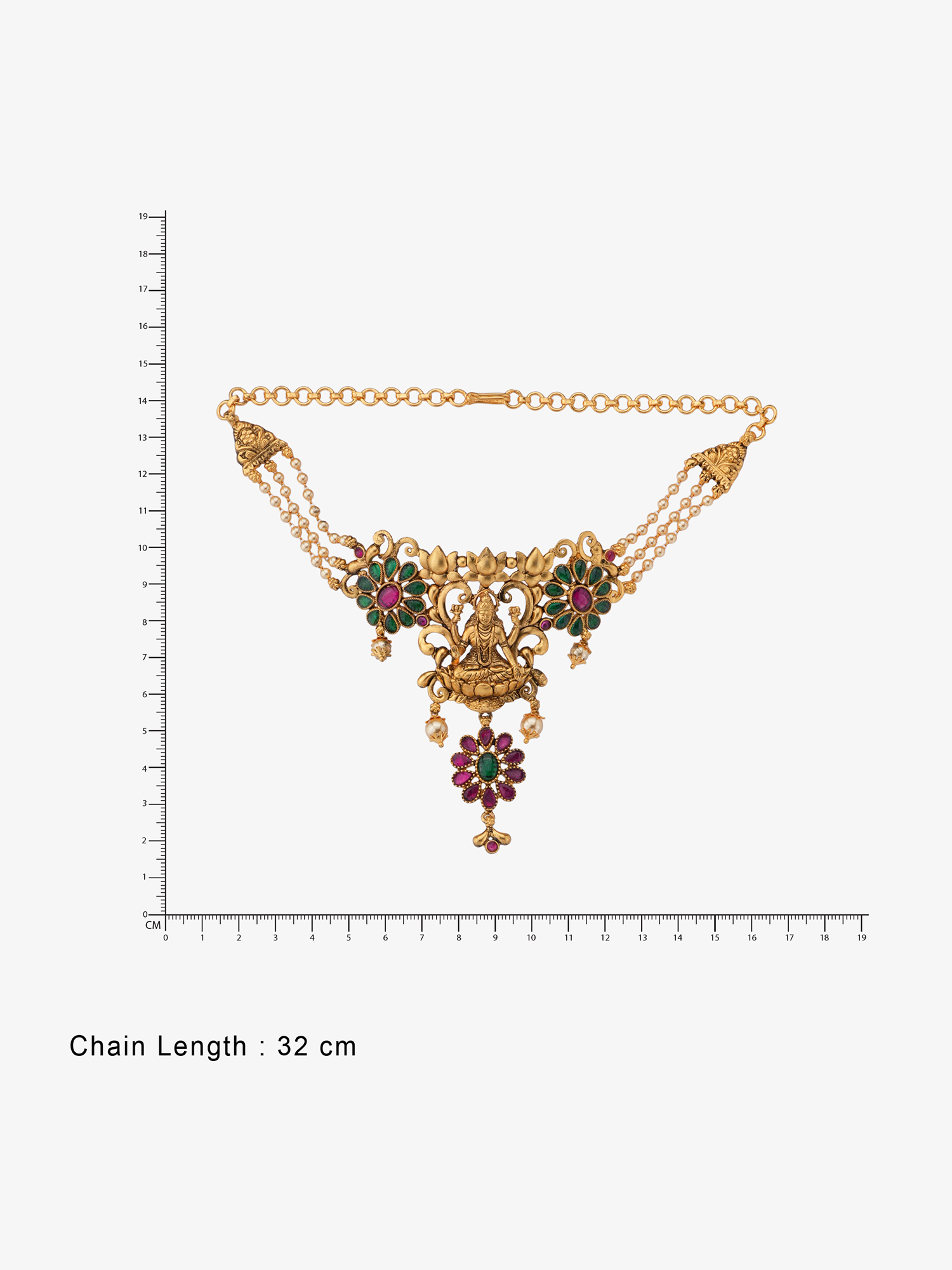 Close‑up of SIJA 925 silver Antique Lakshmi Choker showing goddess Lakshmi motif detailing and handcrafted temple jewellery design