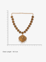 Reverse of SIJA Antique Lakshmi Devi Necklace showing BIS 925 hallmark stamp certified sterling silver jewellery made in India