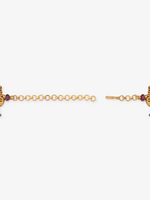 Side profile of SIJA 925 silver Antique Gold Plated Lakshmi with Peacock Necklace showing polished edges and durable sterling silver construction