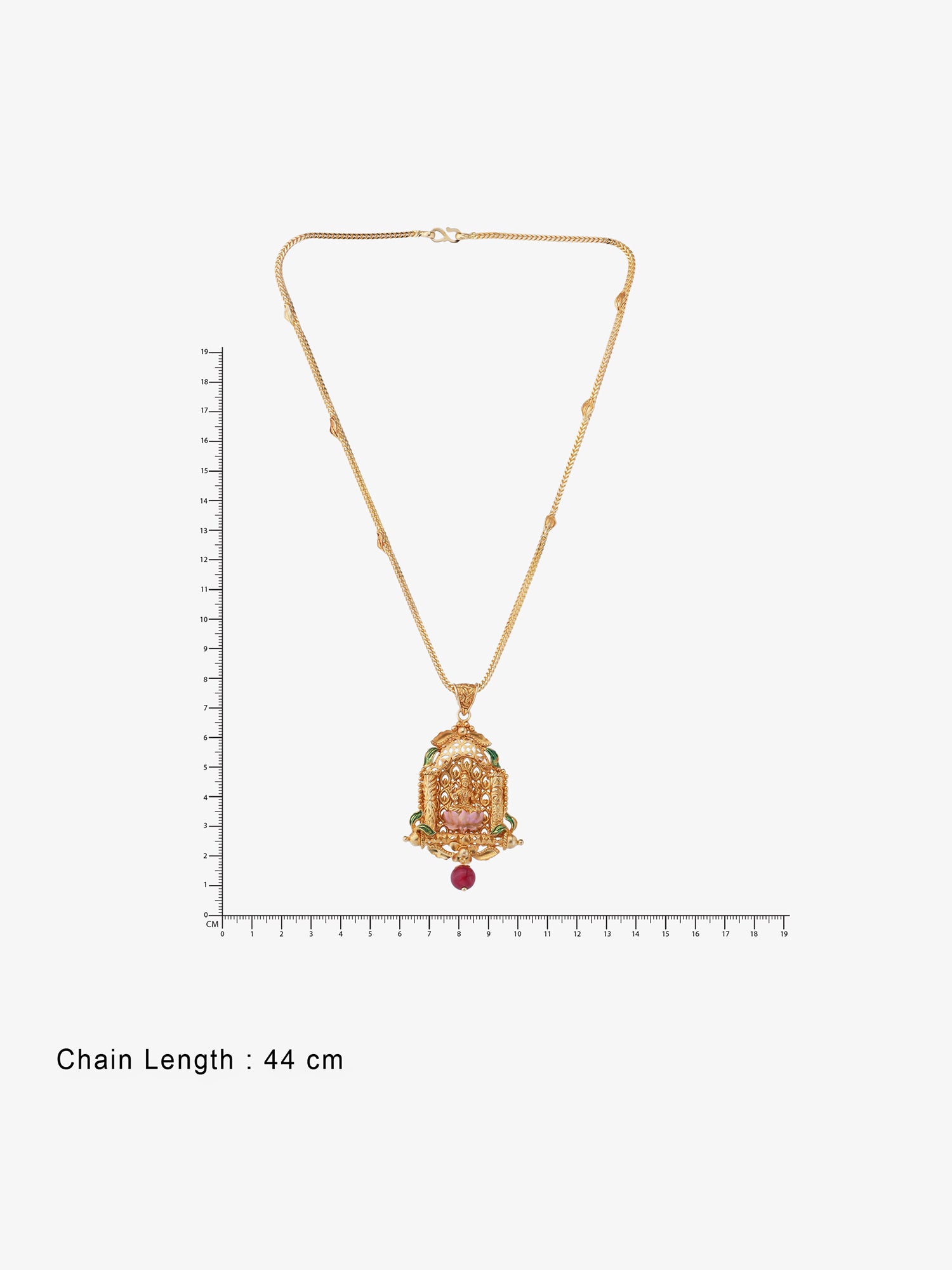 Reverse of SIJA Antique Gold Plated Necklace showing BIS 925 hallmark stamp certified sterling silver jewellery made in India