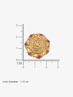 Reverse view of SIJA Antique Rose Bloom Ring showing BIS 925 hallmark certified sterling silver jewellery made in India