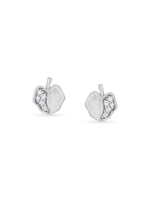Detailed close up of SIJA 925 Silver Apple Stoned Earrings showing sparkling apple‑shaped stone design