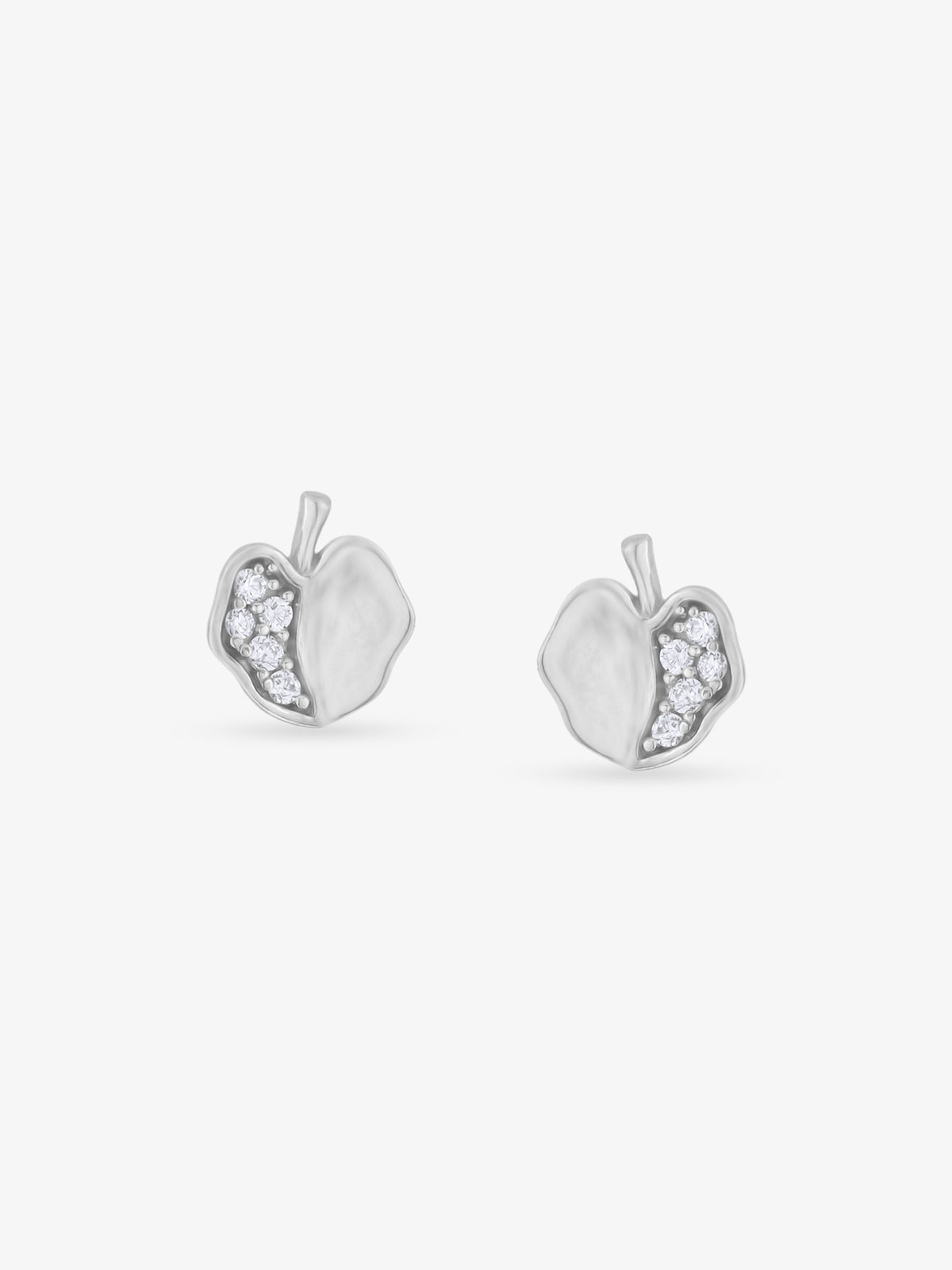 SIJA 925 Silver Apple Stoned Earrings sterling silver jewellery elegant front view accessory