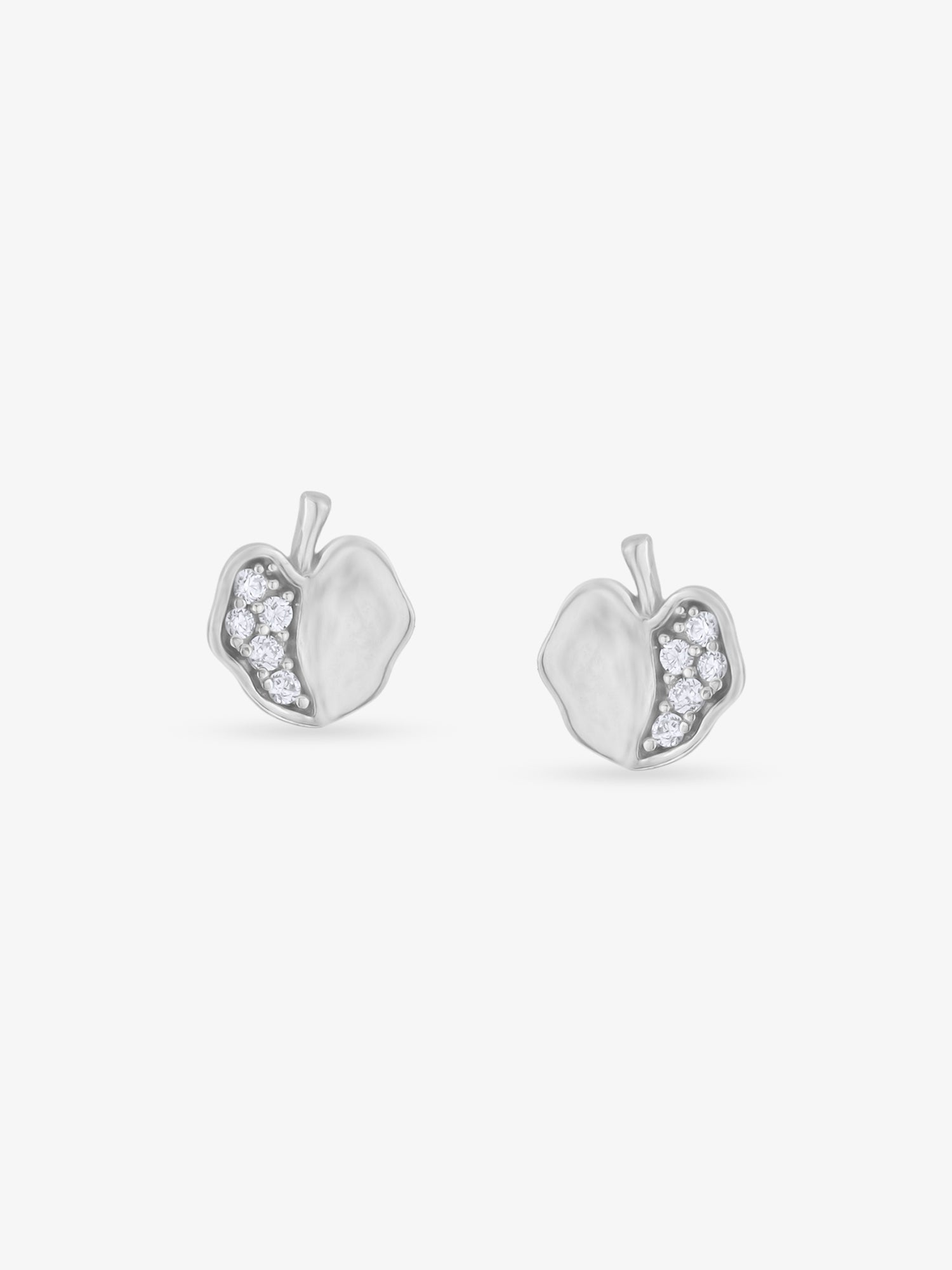 SIJA 925 Silver Apple Stoned Earrings sterling silver jewellery elegant front view accessory