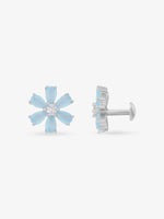 Side profile of SIJA 925 Silver Bloom Stud sterling silver jewellery elegant accessory durable construction polished edges