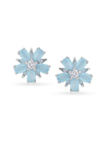 Detailed close up of SIJA Leaf Blossom Stud showing delicate leaf blossom motif and premium silver craftsmanship