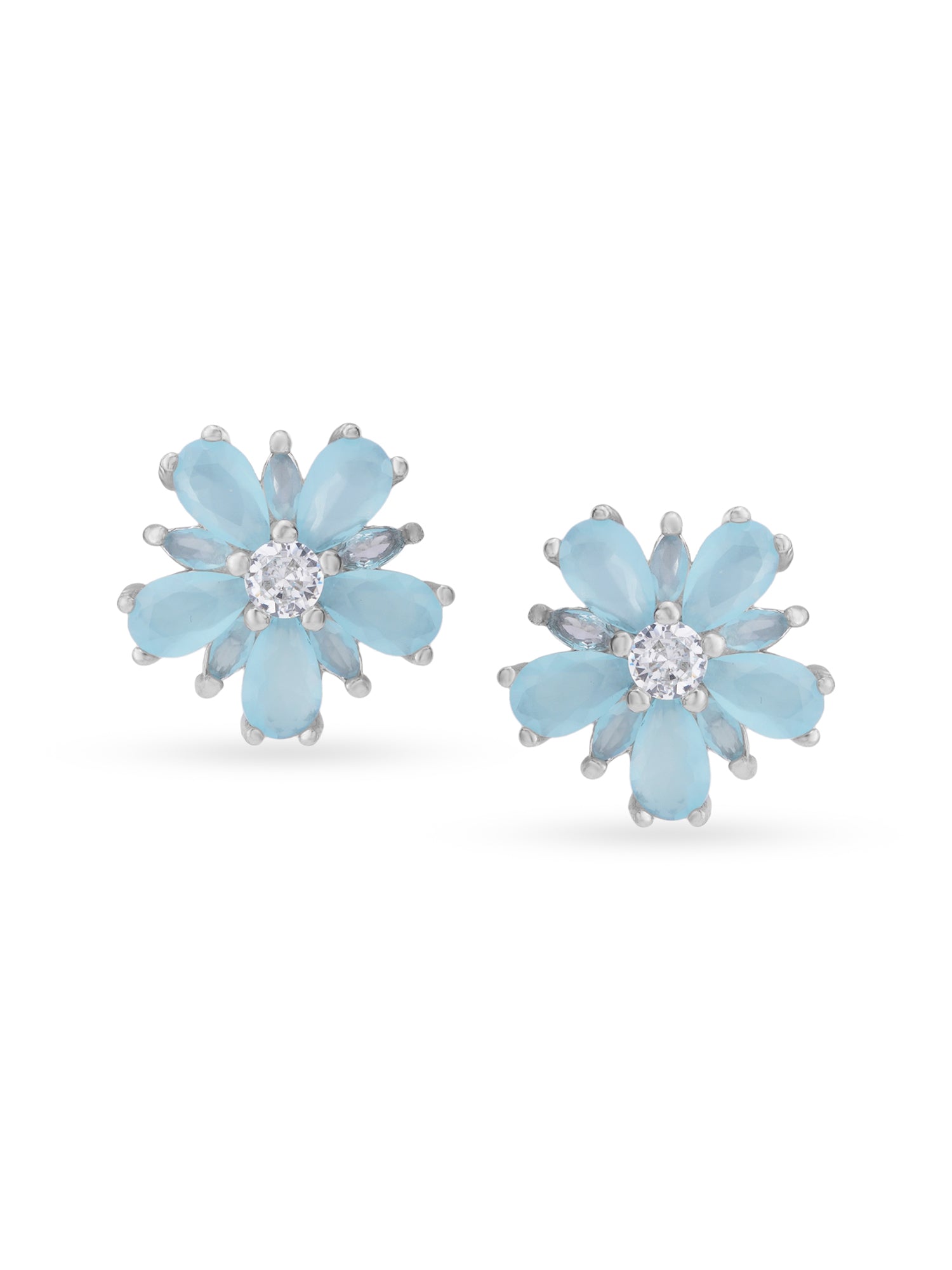Detailed close up of SIJA Leaf Blossom Stud showing delicate leaf blossom motif and premium silver craftsmanship