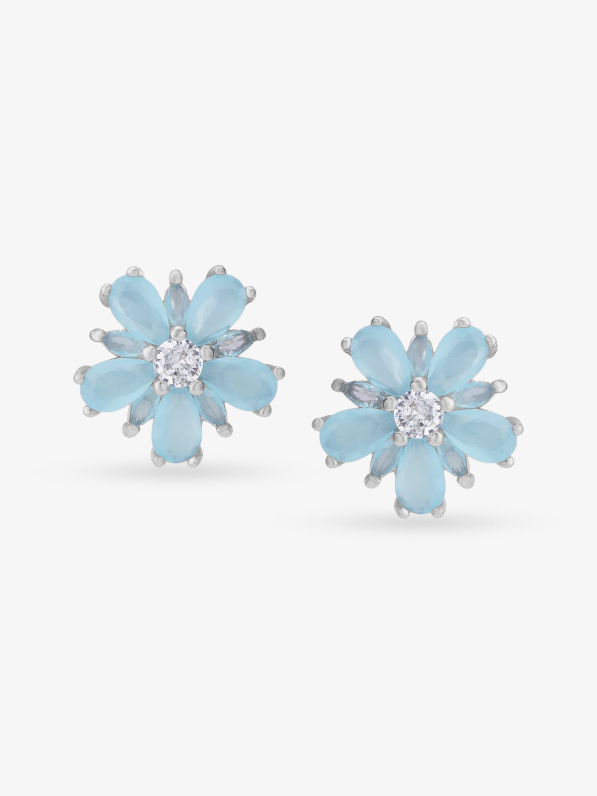 SIJA 925 Silver Leaf Blossom Stud elegant sterling silver womens jewellery accessory front view