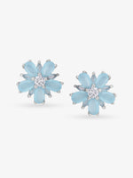 SIJA 925 Silver Leaf Blossom Stud elegant sterling silver womens jewellery accessory front view