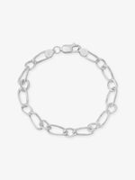 SIJA 925 Silver Bendy O Mens Chain Bracelet 999 silver jewellery bold front view modern accessory for men