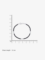 Reverse of SIJA Black Beaded Kids Bracelet showing BIS 925 hallmark stamp certified sterling silver jewellery authenticity and quality assurance
