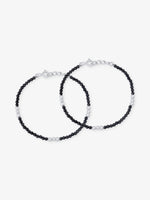 SIJA 925 Silver Black Beaded Kids Bracelet sterling silver jewellery playful kids design full front hero view accessory
