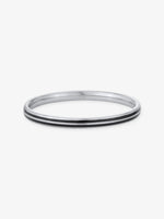 Close‑up of SIJA 925 Silver Black Dual Stripe Kids Bangle showing intricate dual stripe detailing handcrafted sterling silver jewellery durable accessory