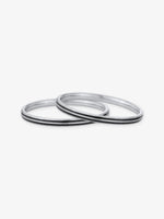 SIJA 925 Silver Black Dual Stripe Kids Bangle sterling silver jewellery playful kids design full front hero view accessory
