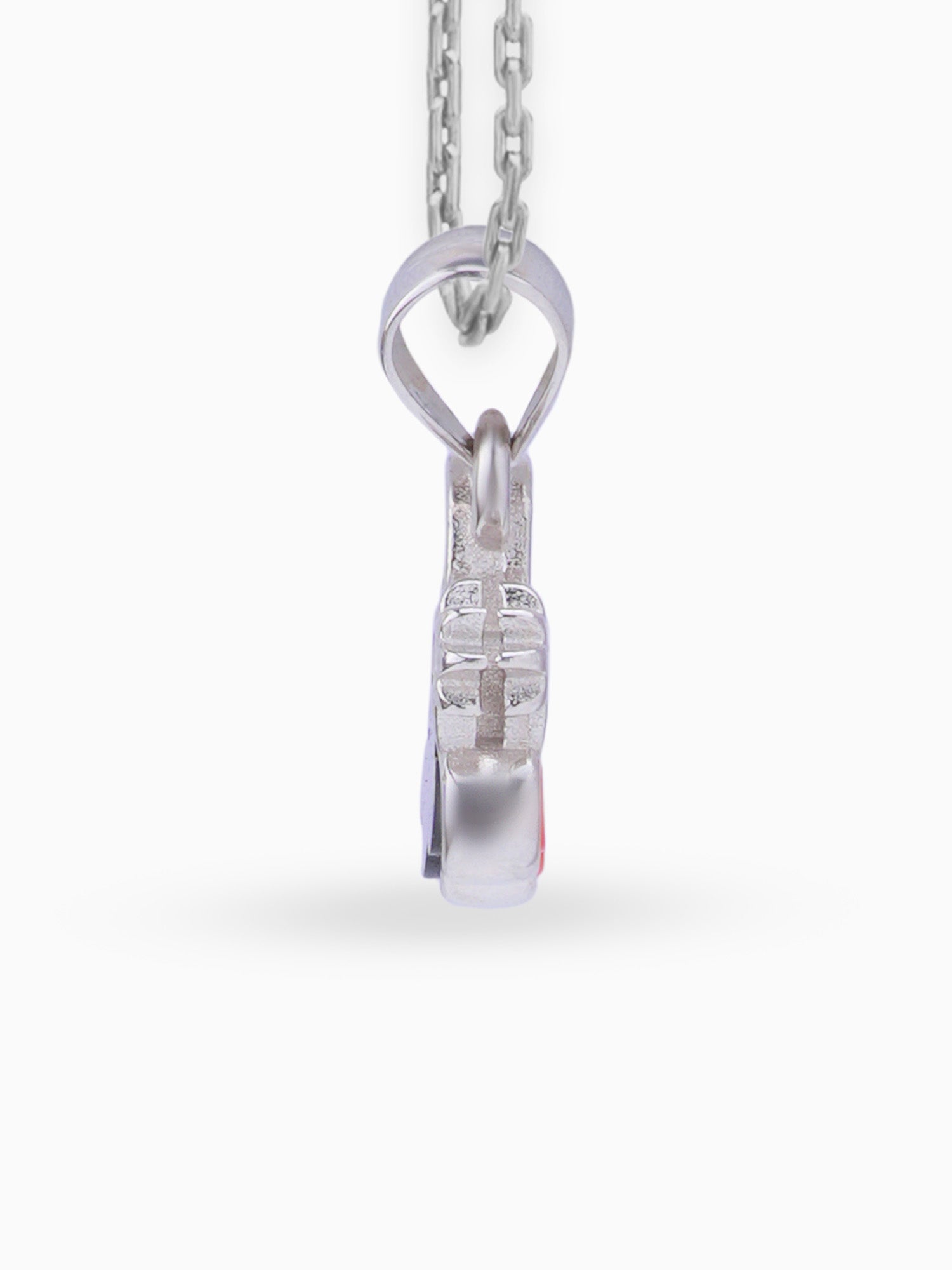 Side view SIJA 925 silver jewellery black pink cloud moon star pendant stylish handcrafted accessory perfect for weddings parties anniversaries and festive wear