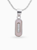 Close up SIJA 925 silver jewellery black pink cosmic beam pendant handcrafted premium design versatile accessory for everyday wear and special occasions