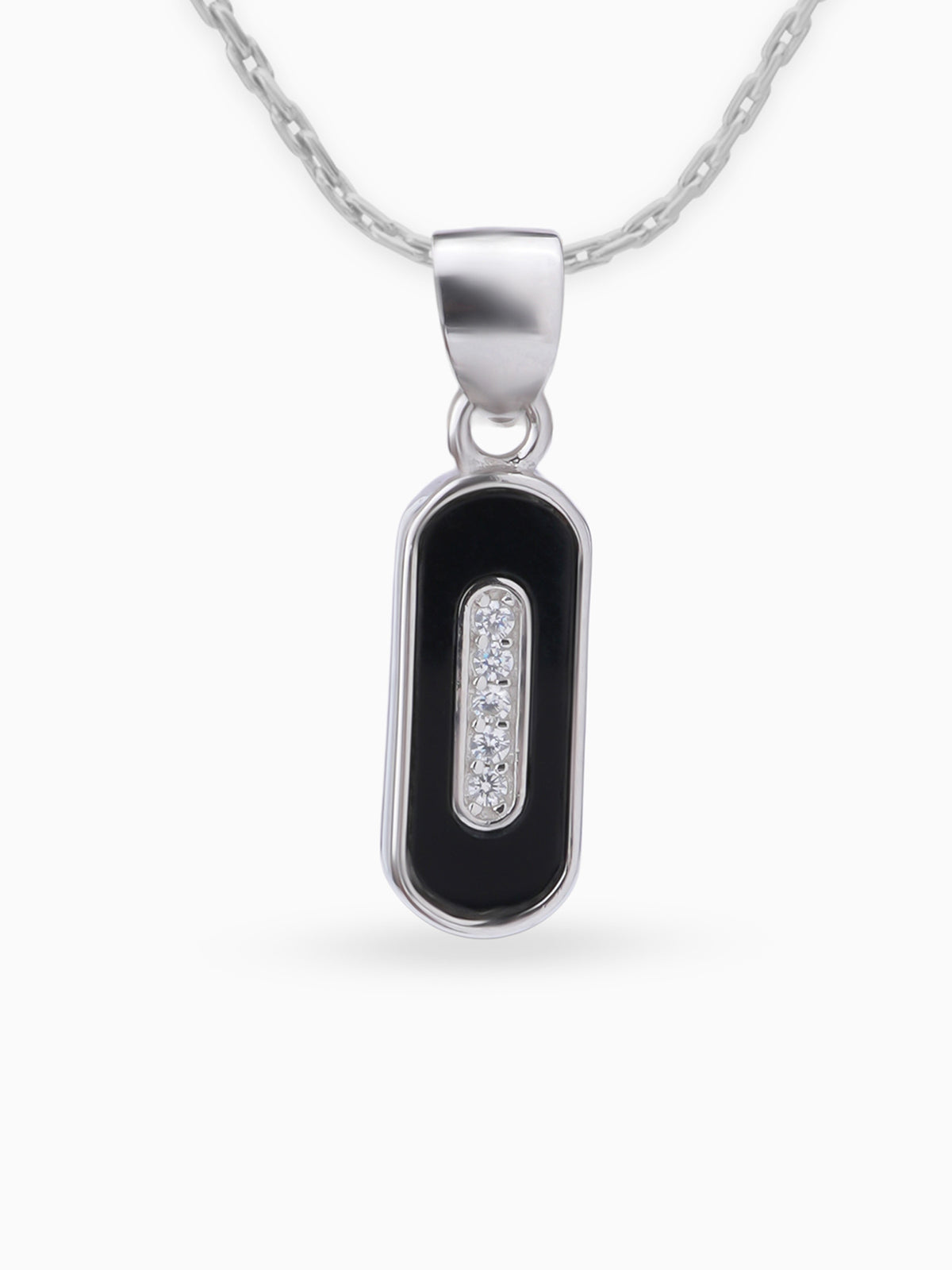 Close up SIJA 925 silver jewellery black pink cosmic beam pendant handcrafted premium design versatile accessory for everyday wear and special occasions
