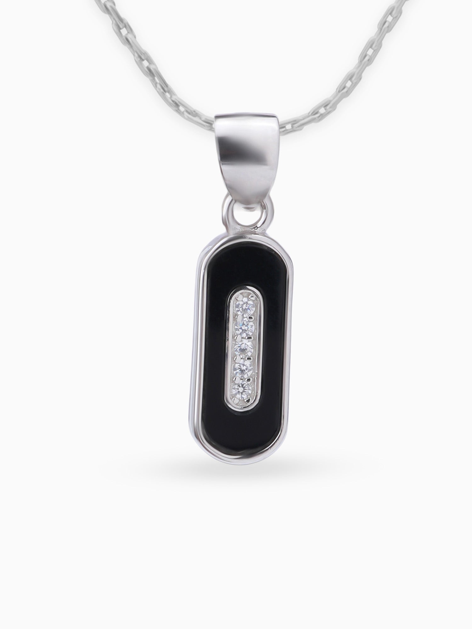 Close up SIJA 925 silver jewellery black pink cosmic beam pendant handcrafted premium design versatile accessory for everyday wear and special occasions