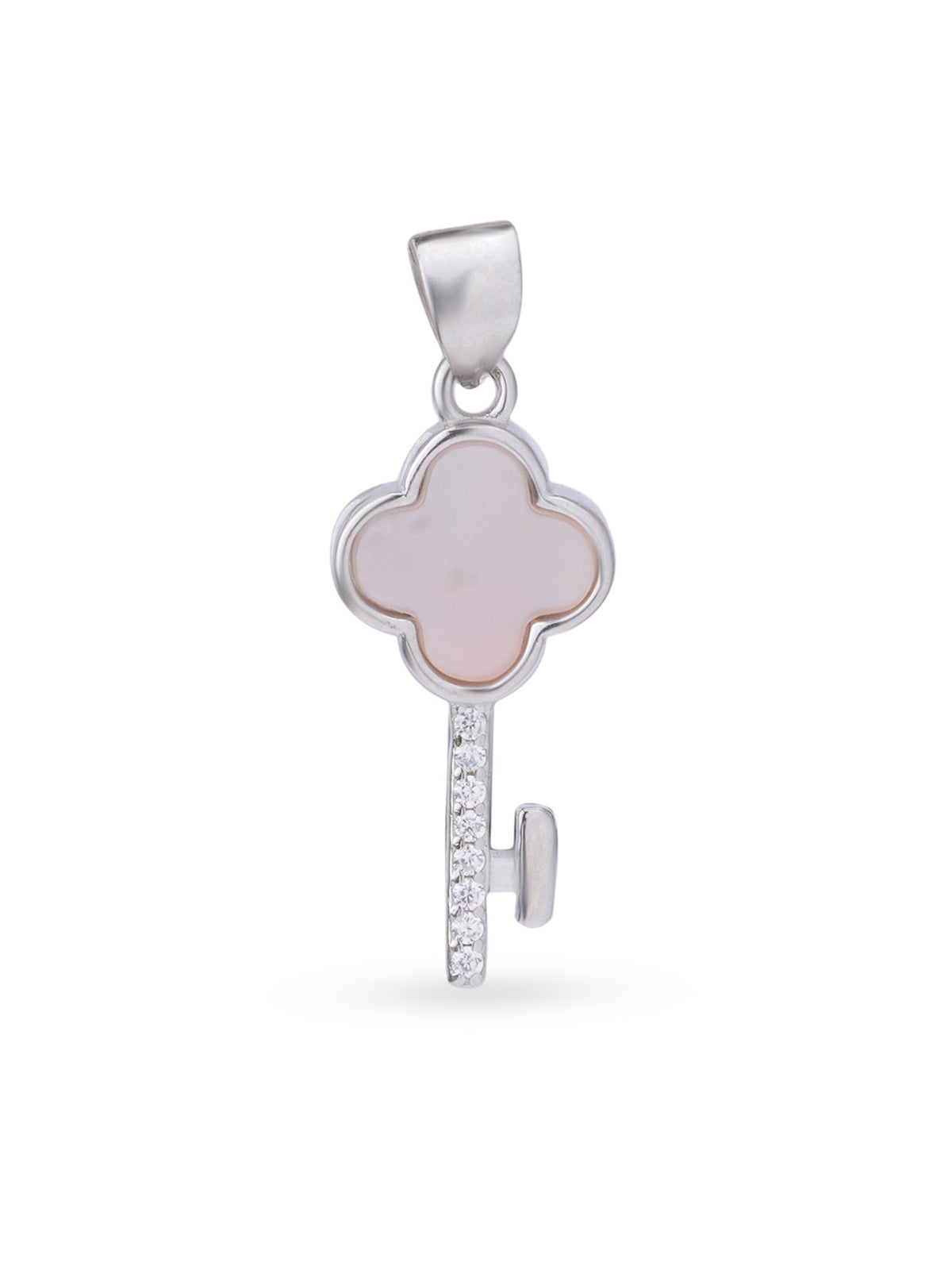 Close up SIJA 925 silver jewellery black pink glimmer key pendant handcrafted premium design versatile accessory for everyday wear and special occasions