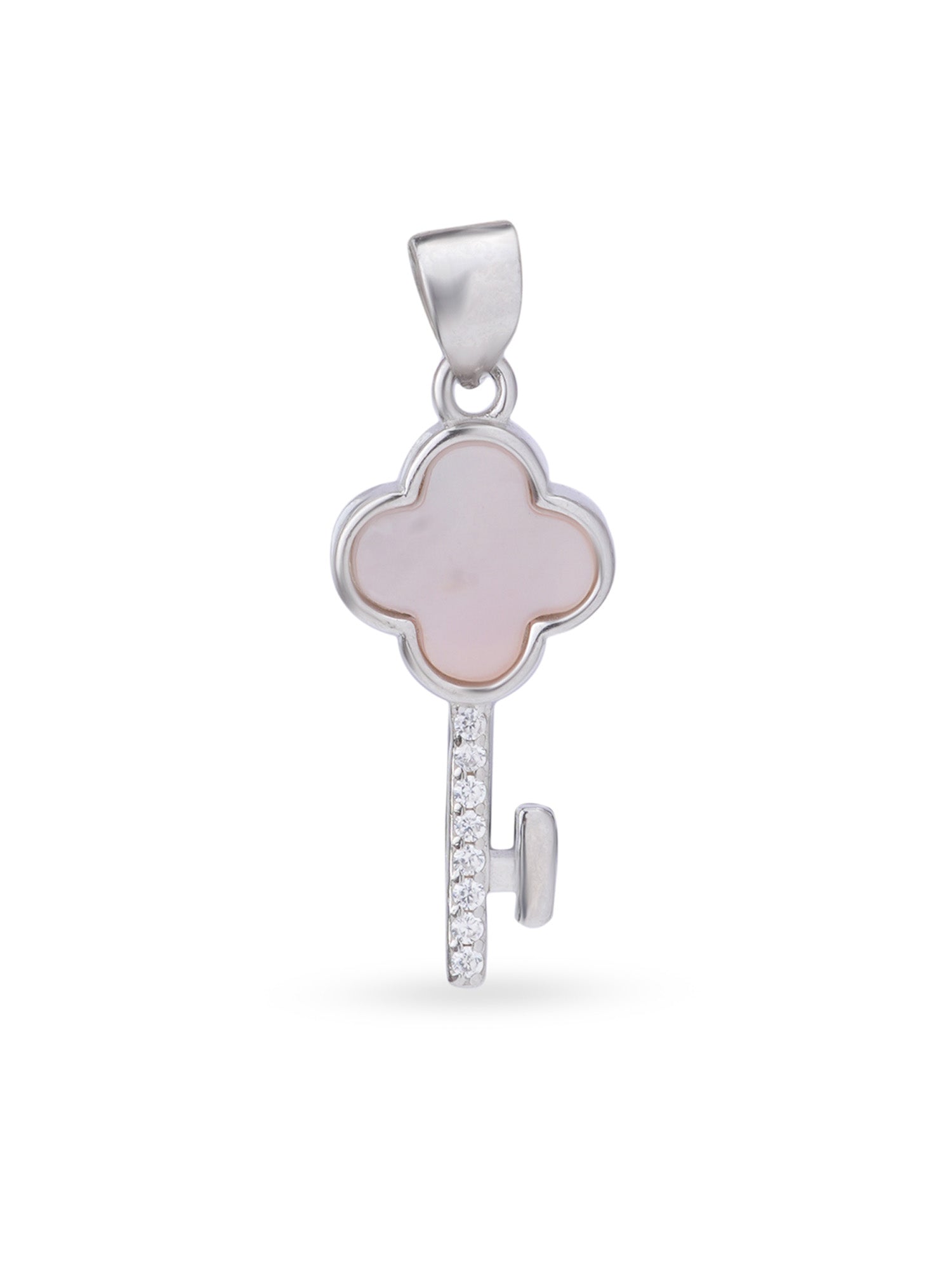Close up SIJA 925 silver jewellery black pink glimmer key pendant handcrafted premium design versatile accessory for everyday wear and special occasions