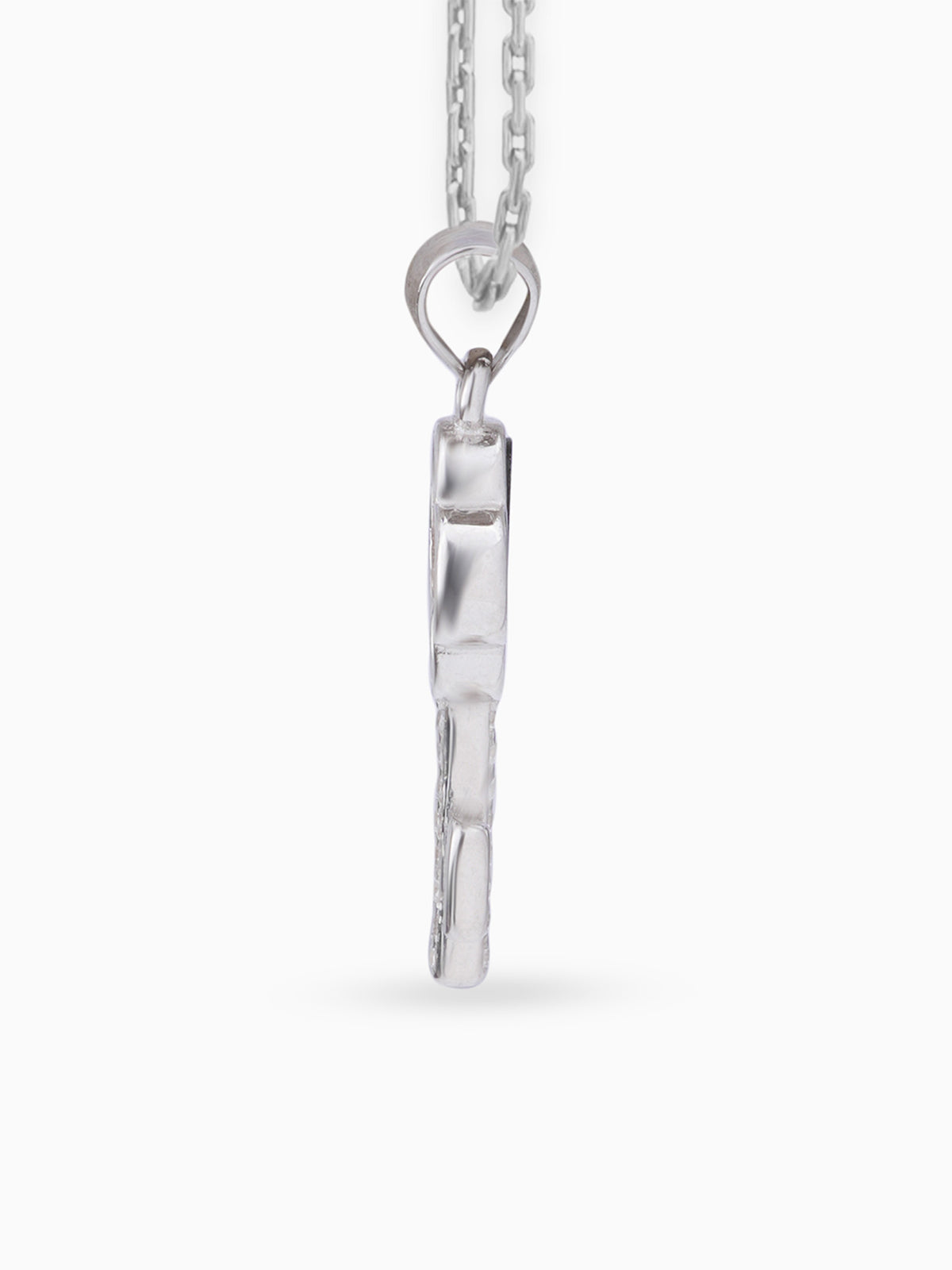 Side view SIJA 925 silver jewellery black pink glimmer key pendant stylish handcrafted accessory perfect for weddings parties anniversaries and festive wear