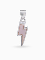Hero shot SIJA 925 silver jewellery black pink lightning bolt pendant BIS hallmarked elegant timeless accessory perfect for weddings festive wear and gifting
