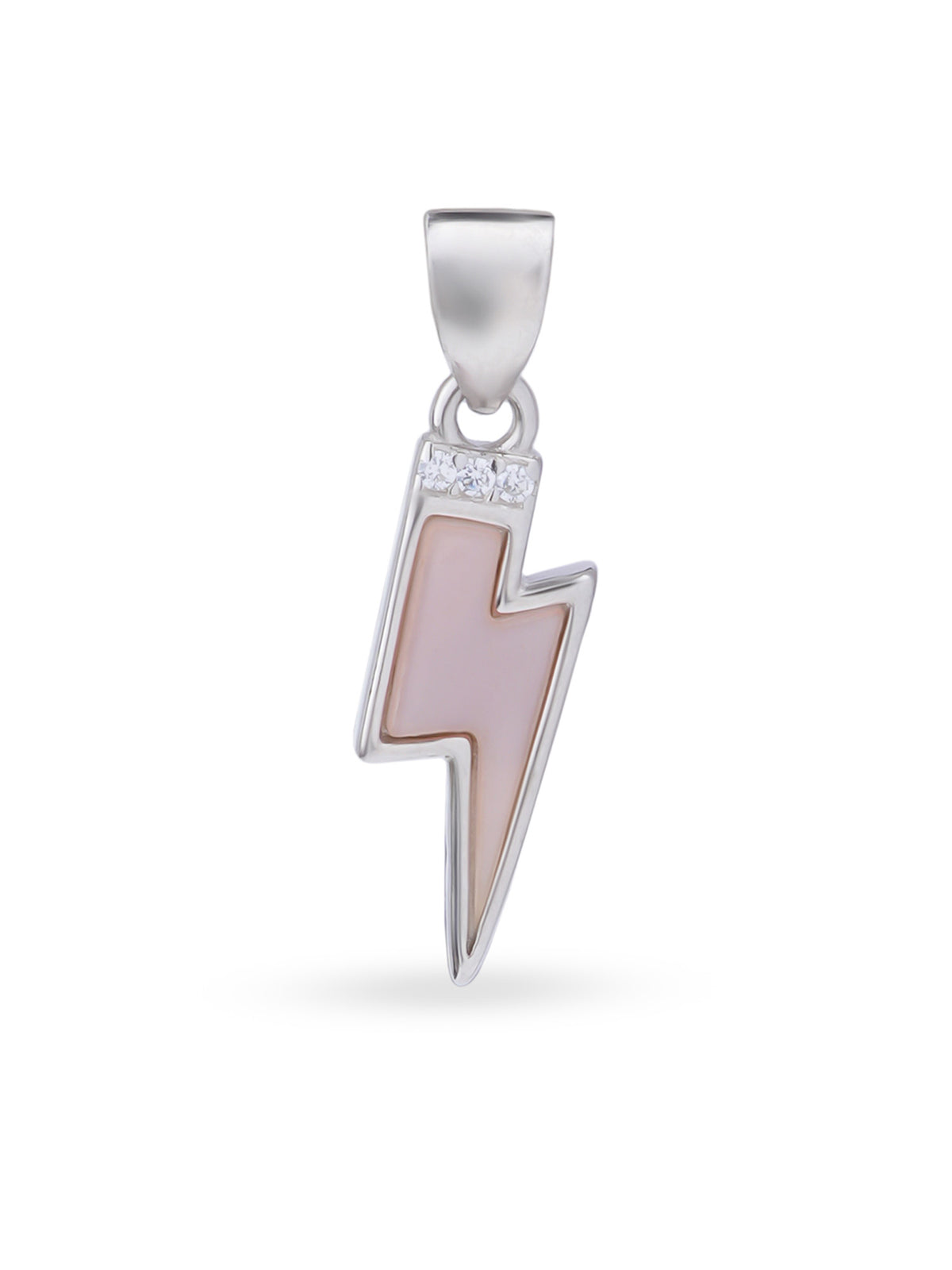Close up SIJA 925 silver jewellery black pink lightning bolt pendant handcrafted premium design versatile accessory for everyday wear and special occasions