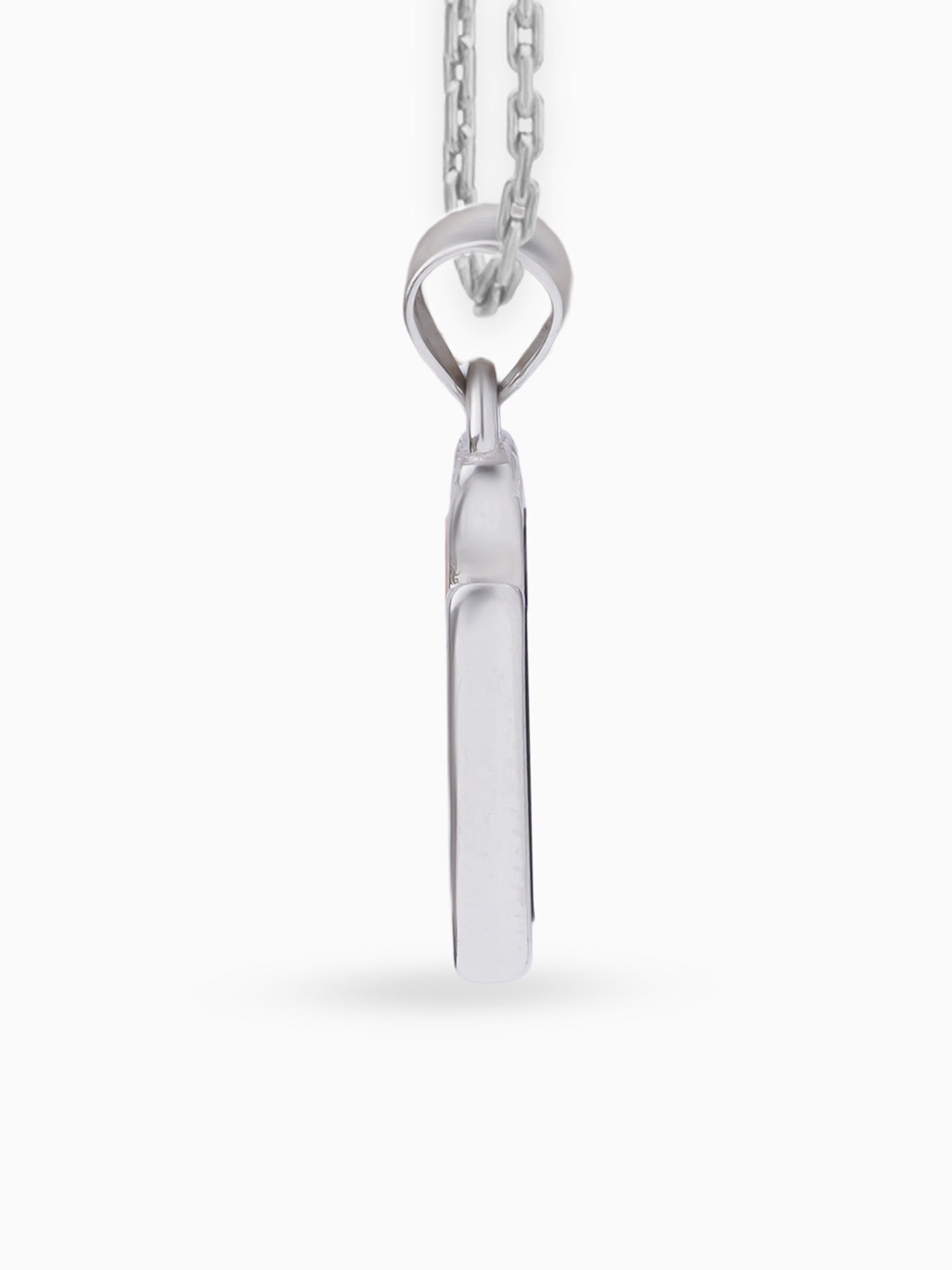 Side view SIJA 925 silver jewellery black pink lightning bolt pendant stylish handcrafted accessory perfect for weddings parties anniversaries and festive wear