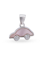 Close up SIJA 925 silver jewellery black pink little car pendant handcrafted premium design versatile accessory for everyday wear and special occasions