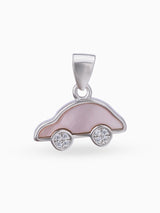 Hero shot SIJA 925 silver jewellery black pink little car pendant BIS hallmarked elegant timeless accessory perfect for weddings festive wear and gifting