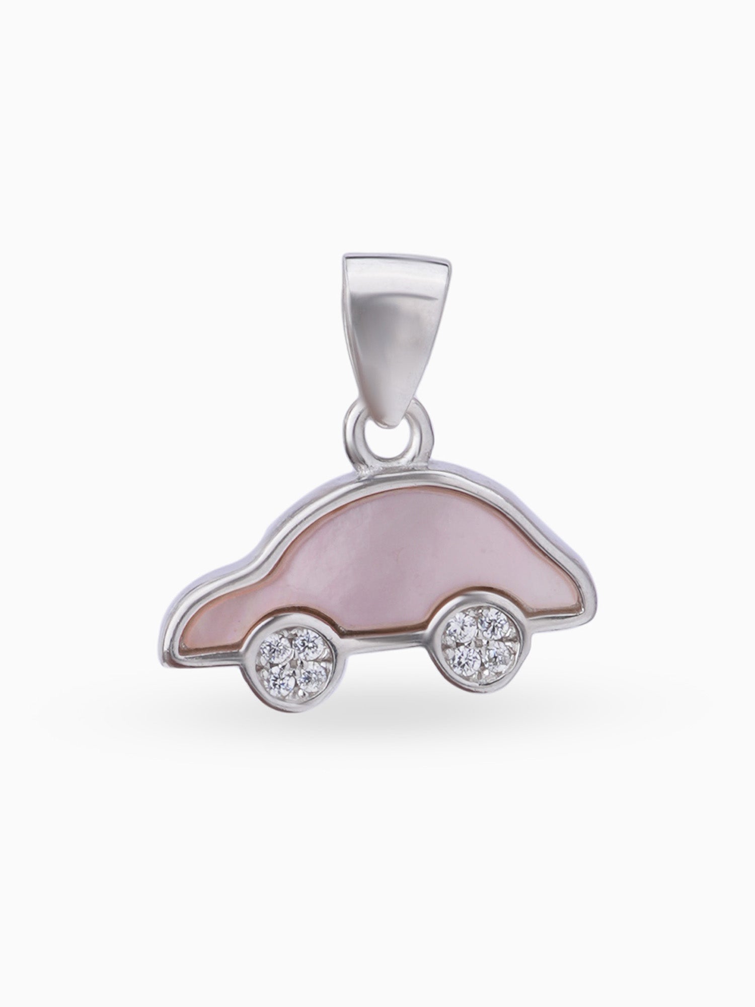 Hero shot SIJA 925 silver jewellery black pink little car pendant BIS hallmarked elegant timeless accessory perfect for weddings festive wear and gifting