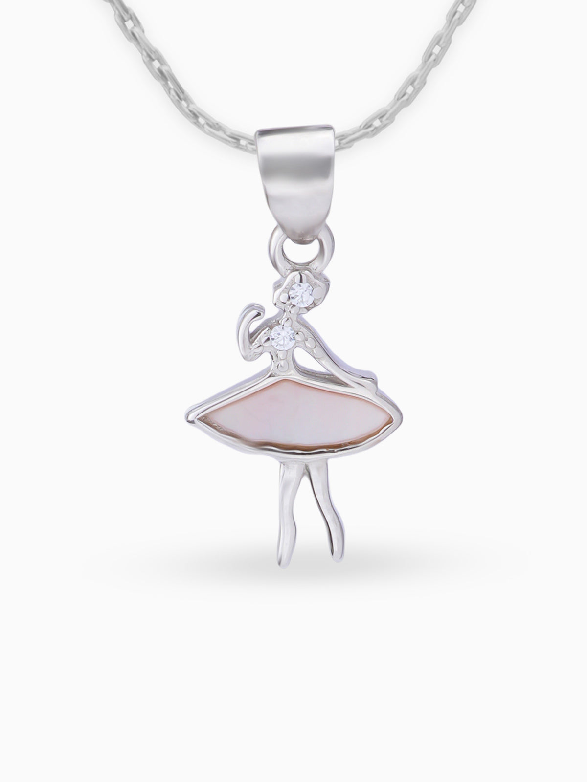 Close up SIJA 925 silver jewellery black pink little doll pendant handcrafted premium design versatile accessory for everyday wear and special occasions