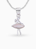 Close up SIJA 925 silver jewellery black pink little doll pendant handcrafted premium design versatile accessory for everyday wear and special occasions