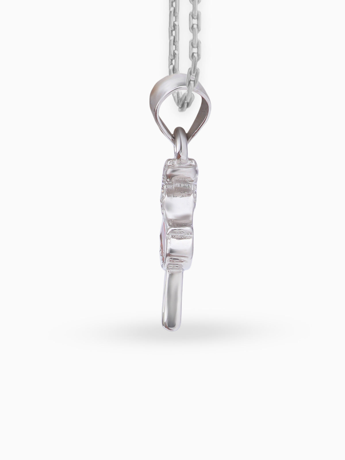 Side view SIJA 925 silver jewellery black pink little doll pendant stylish handcrafted accessory perfect for weddings parties anniversaries and festive wear