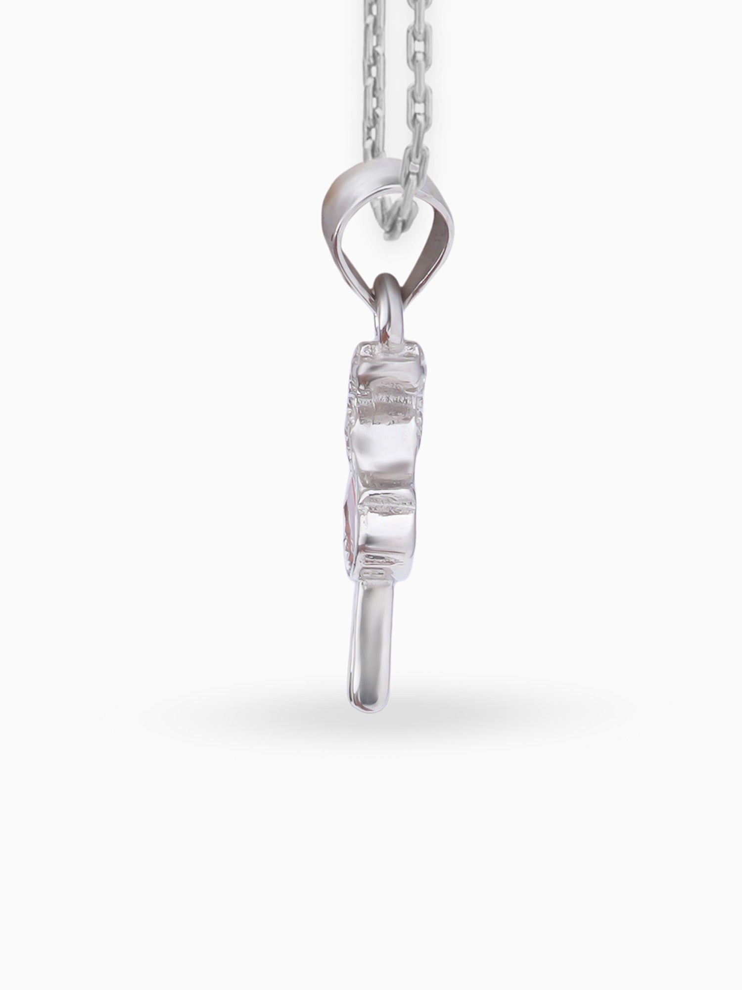 Side view SIJA 925 silver jewellery black pink little doll pendant stylish handcrafted accessory perfect for weddings parties anniversaries and festive wear