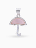 Hero shot SIJA 925 silver jewellery black pink little umbrella pendant BIS hallmarked elegant timeless accessory perfect for weddings festive wear and gifting